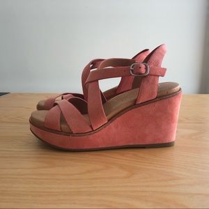 Pink Platform Wedges NWOT